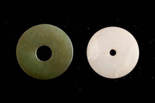 TWO CHINESE ARCHAISTIC BI DISC