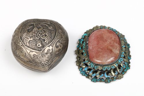 GROUP OF TWO JEWELRY AND SILVER WARE