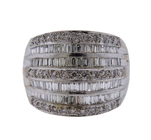 18k Gold Diamond Wide Ring 
