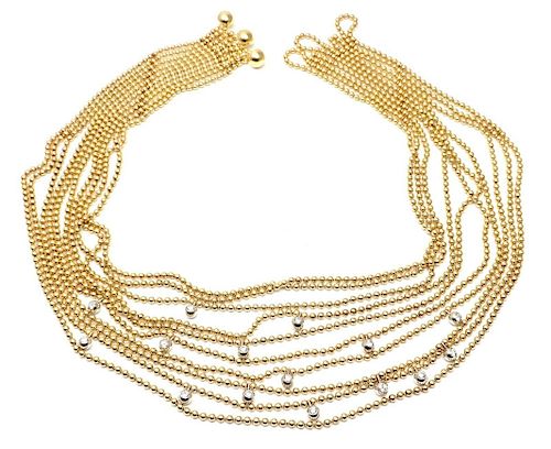 Cartier Draperie de Decollete 18k Gold Diamond Necklace