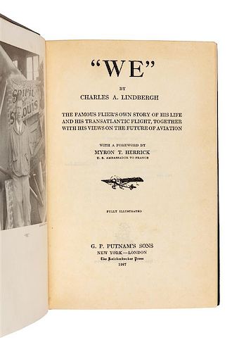 * LINDBERGH, Charles A. (1902-1974). "We". New York: G. P. Putnam's Sons, 1927.