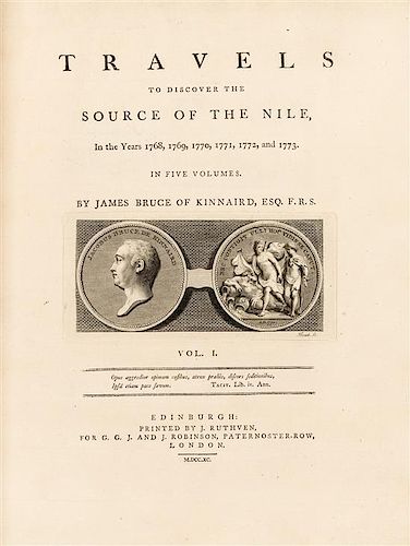 * BRUCE, James. Travels to Discover the Source of the Nile. -[Appendix]: Select Specimens of Natural History. London, 1790. FIRS