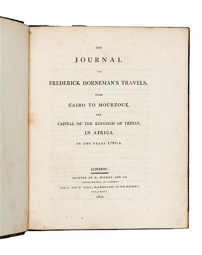 * HORNEMANN, Friedrich Konrad (1771-1801). The Journal of Frederick Hornemann's Travels, from Cairo to Mourzouk… In the Years 17