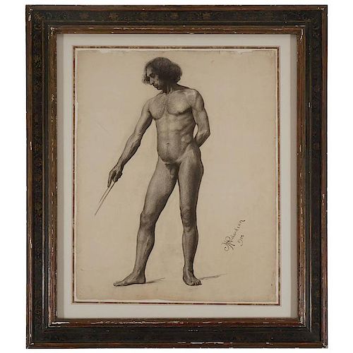 Academic Male Nude Drawing, 1905