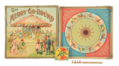 Early Chaffee & Celchow Merry-Go-Round Game with Box. 