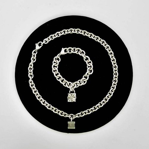 Tiffany & Co. "Atlas" Necklace & "Gift Box" Bracelet