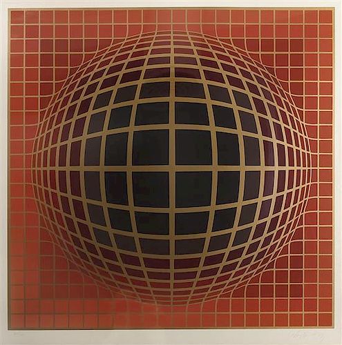 Victor Vasarely, (French, 1906-1997), Domb-B-Red