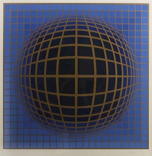 Victor Vasarely, (French, 1906-1997), Domb-B-Blue