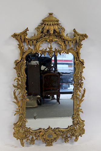 Antique carved, Giltwood Chippendale Style Mirror