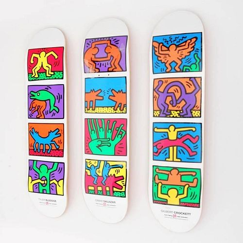 Keith Haring (After) Skateboard Decks, Set of 3