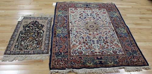 1 Antique & 1 Vintage Finely Hand Woven Area Rug.