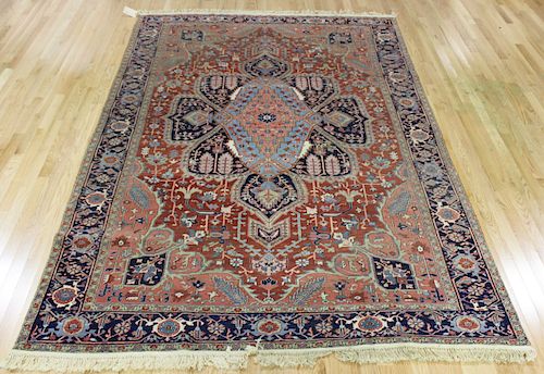 Antique & Finely Hand Woven Roomsize Heriz Carpet