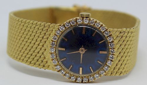 JEWELRY. Ladies French 18kt Gold and Diamond Watch