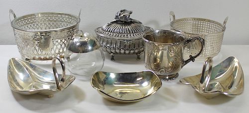 SILVER. Assorted Decorated Silver Hollow Ware