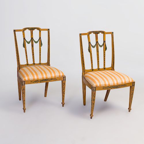Pair of George III Painted Side Chairs