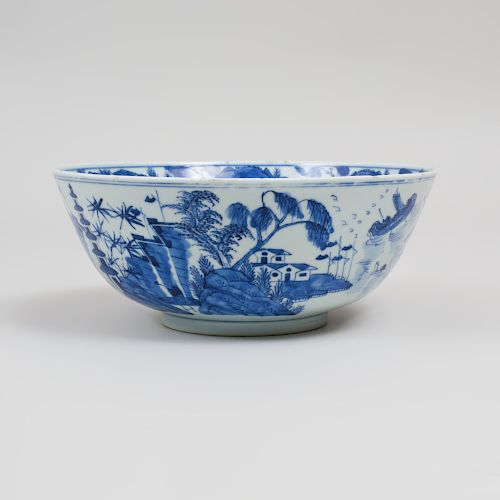 Chinese Blue and White Porcelain Punch Bowl