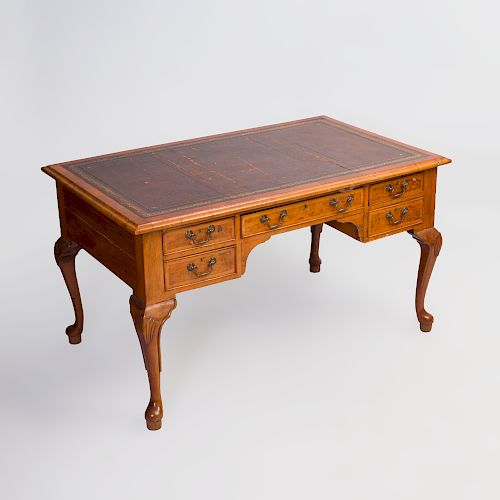 George II Style Burl Walnut Desk