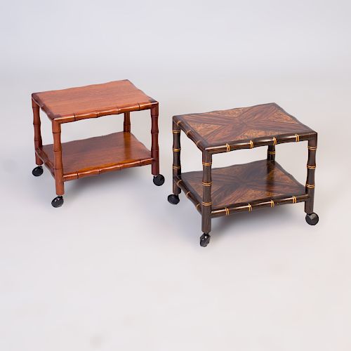 Two Faux Bamboo Telephone Tables