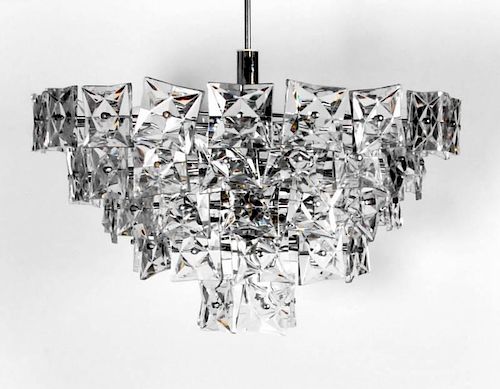 Large Kinkeldey Crystal Multi-Tiered Chandelier