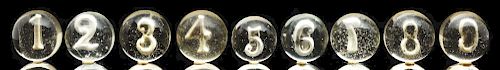 Lot of 9: Sulphide Marbles.