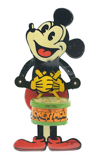 Nifty Walt Disney Tin Litho Mickey Jazz Drummer.
