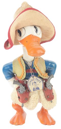 Walt Disney Knickerbocker Donald Duck Cowboy Doll. 