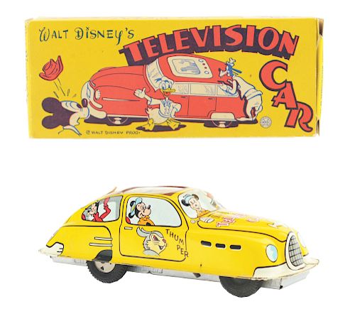 Marx Tin Litho Walt Disney Friction Television Car.