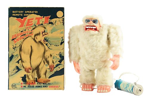 Marx Battery Operated Yeti The Abominable Snowman Toy With Box. 
