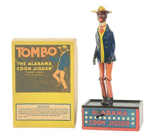 Strauss Tin Litho Wind Up Tombo Alabama Roof Dancer Toy With Box. 