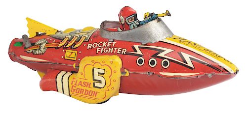 Marx Tin Litho Wind Up Flash Gordon Rocket Fighter. 