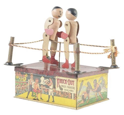 Strauss Tin Litho Knock Out Wind Up Toy. 