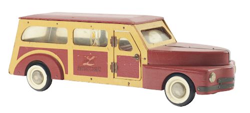 1940's Buddy L Wooden Station Wagon Toy. 