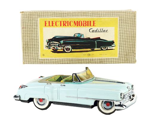 Japanese Tin Litho Battery Operated Electricmobile Cadillac.