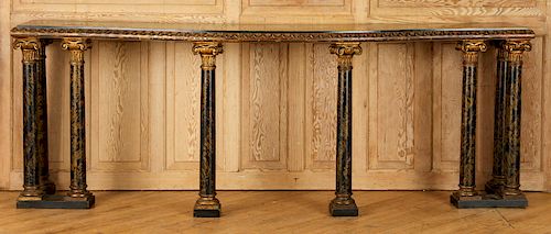 LARGE NEOCLASSICAL STYLE MARBLE TOP CONSOLE C1900