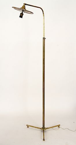 BRASS ADJUSTABLE FLOOR LAMP TRIPOD BASE C.1940