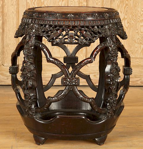 CHINESE ROSEWOOD OCCASIONAL TABLE MARBLE TOP 1920