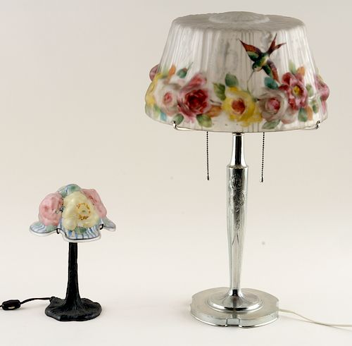 TWO AMERICAN PAIRPOINT PUFFY TABLE LAMPS MARKED