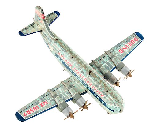 Tin Litho Friction Boeing Stratocruiser Silver King.