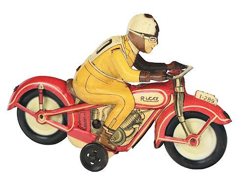 Tin Litho Wind Up Motorcycle.