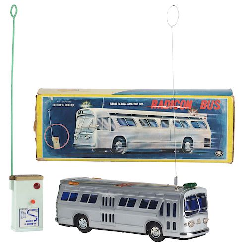 Japanese Tin Litho Battery Operated Radicon Bus In Box. 