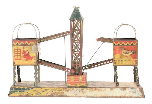 Pre-War Japanese Tin Litho Wind Up Marble Game. 