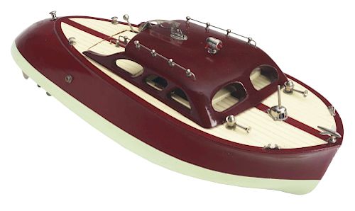Wooden Battery Operated ITO Streamlined Speed Boat. 
