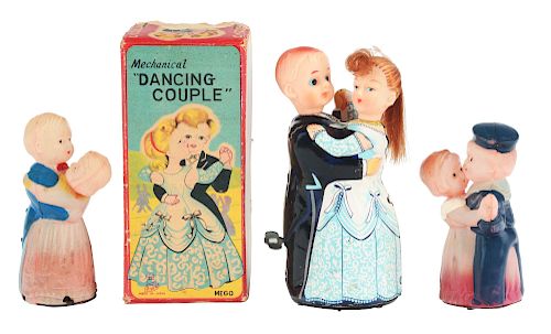 Lot of 3: Tin Litho and Celluloid Wind Up Dancers.