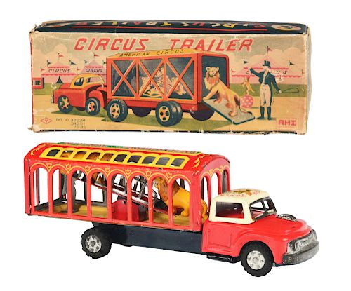 Tin Litho Friction Circus Menagerie Truck.