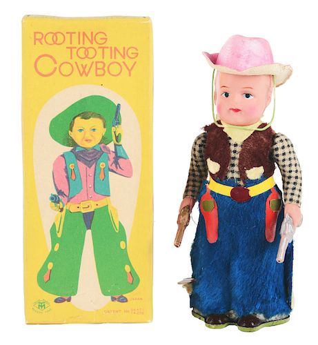 Tin Litho and Celluloid Rootin Tootin Cowboy.