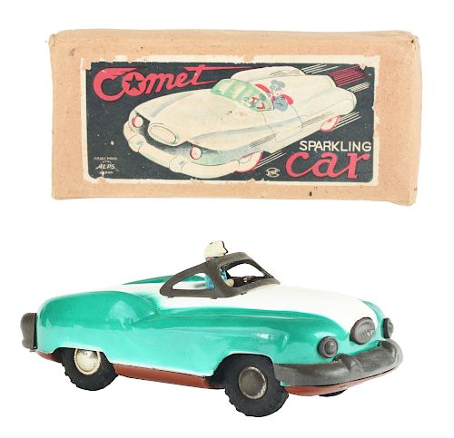 Tin Litho and Painted Tin Friction Comet Sparkling Car.