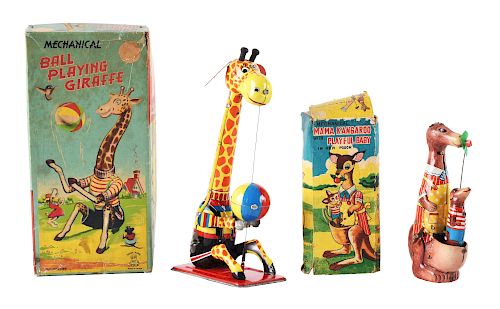 Lot of 2: Tin Litho Wind Up Animal Toys.
