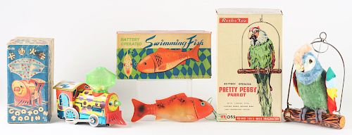 Lot of 3: Tin Litho and Vinyl Battery Operated Toys.