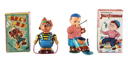 Lot of 2: Tin Litho and Celluloid Wind Up Toys.