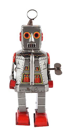 Japanese Tin Litho Sparky Robot Toy.